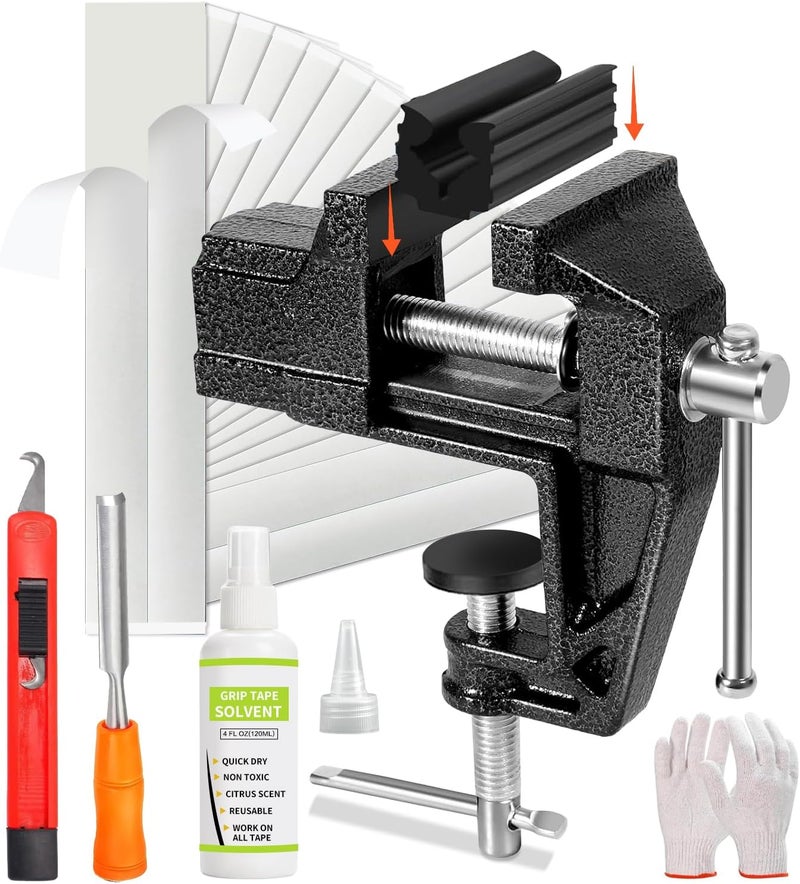 lovivid Golf Grip Kit for Regripping Golf Clubs - Include Portable Table Vise Rubber Clamp, 15 Tapes Strips, Golf Grip Removal Tool with Solvent - Image 1